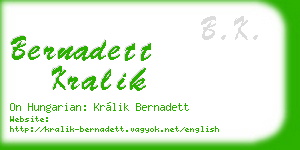 bernadett kralik business card